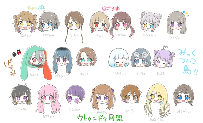 相互さんの代理ちゃん勝手にお借りしちゃいました〜!!?みんなそれぞれ個性があって描くの楽しかった?????✨✨
#えにぽよ #なごろず #ウトゥンドゥ同盟
#みっくつんこ島 #げすみ 