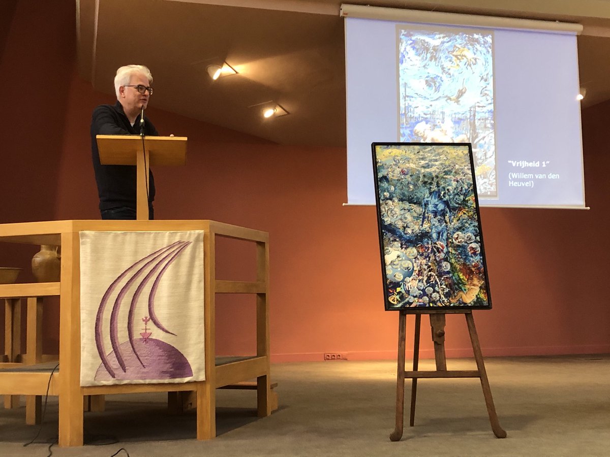 Tuindorpkerk's tweet photo. W vd heuvel over Vrijheid1 en contrast verteld in een schilderij https://t.co/rddwTH1U5w