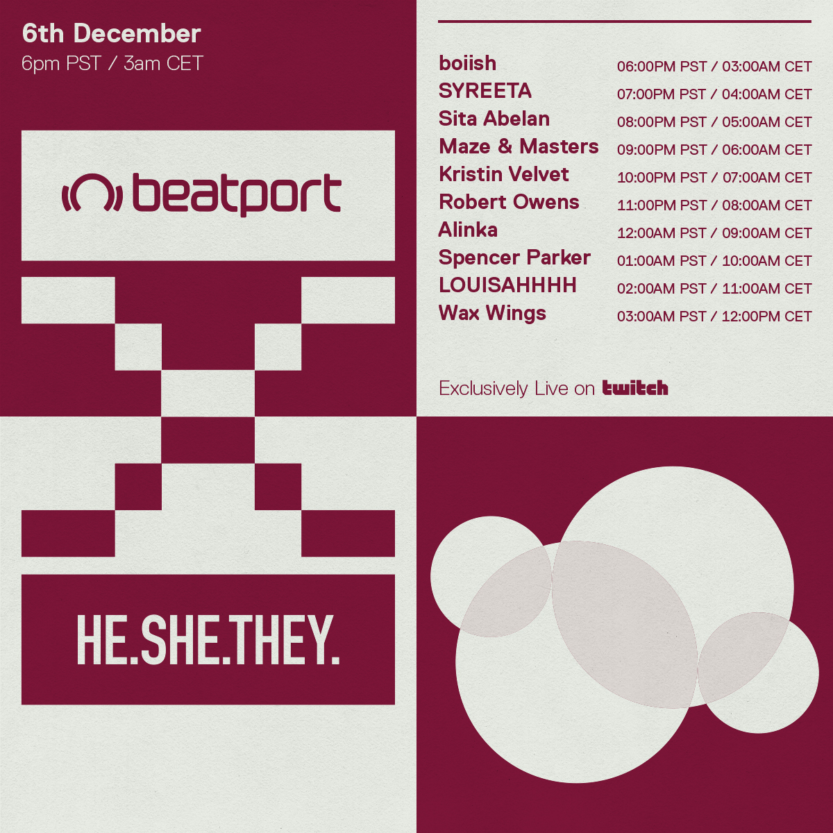 beatport's tweet photo. Tonight's Set Times for @HeSheTheyMe x Beatport Collective Stream! 🎶

Tune in &amp; subscribe: https://t.co/oYgnXwM0TH

#livestream #queer #diversityinmusic #queercollective #electronicmusic https://t.co/1mlovy8MiE