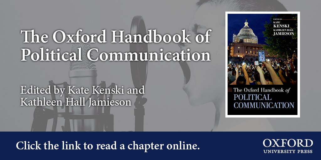 Political communication has become a hybrid field largely devoted to connecting the dots to better understand how any one aspect can affect the others. This book brings together leading scholars in the field. @KateKenski @ASU @AnnenbergPenn bit.ly/33QXyDU