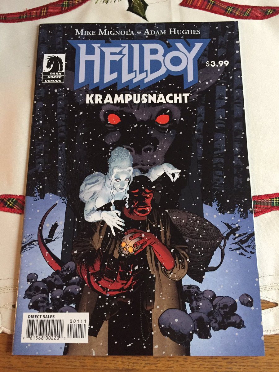 Christmas Comics Day 06 - HELLBOY: KRAMPUSNACHT - the HELLBOY Winter Specials have become something of a tradition, this is one from last year, beautifully illustrated by Adam Hughes (a rare treat these days I think) By complete coincidence last night was Krampusnacht