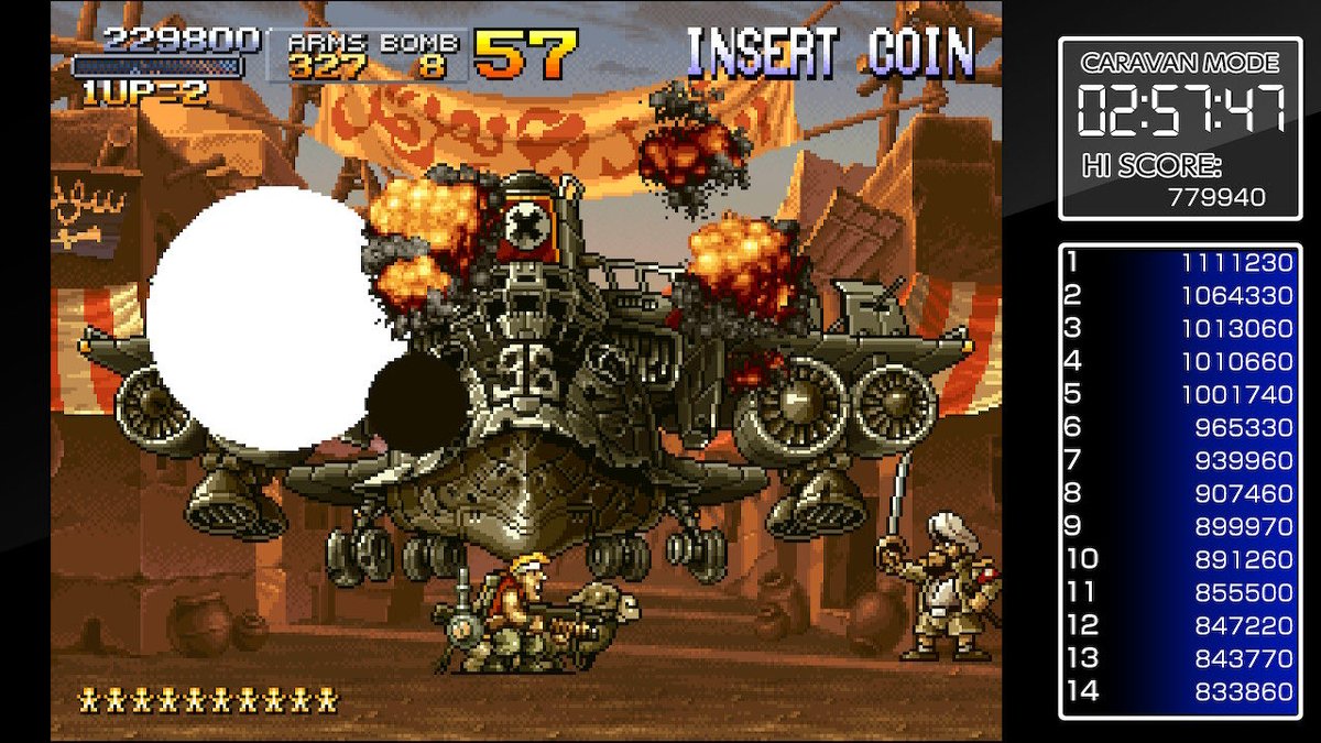 Kirbymoco On Twitter メタルスラッグ2のキャラバンモードランキング なんとか10位に入ることが出来ました 5分内に稼いだスコアで競うモードです アケアカneogeo Metalslug メタルスラッグ2 メタルスラッグ
