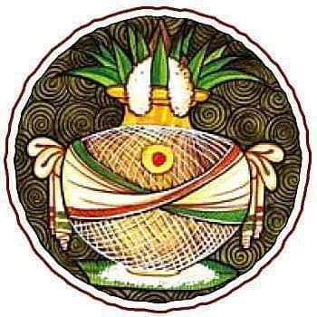 22. The 'Kalasha' or Scared PotKalasha, a husked coconut circled by five mango leaves on a pot, is used in puja to represent any God, especially Lord Ganesha. Breaking a coconut before His shrine is the ego's shattering to reveal the sweet fruit inside. @vonbrauckmann