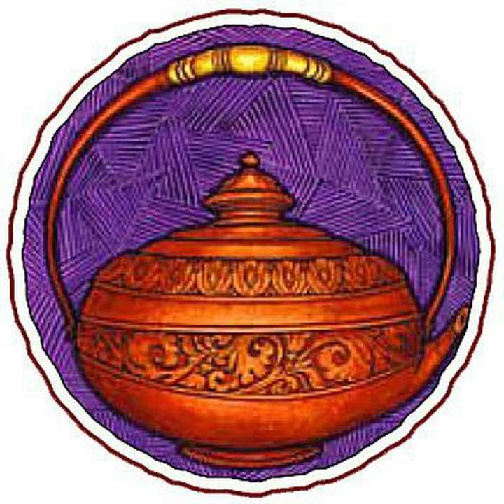 24. The 'Kamandal' or Water Vessel'Kamandal' the water vessel, is carried by the Hindu monastic. It symbolizes his simple, self-contained life, his freedom from worldly needs, his constant 'sadhana' and 'tapas' (devotion and austerity) and his oath to seek God everywhere.