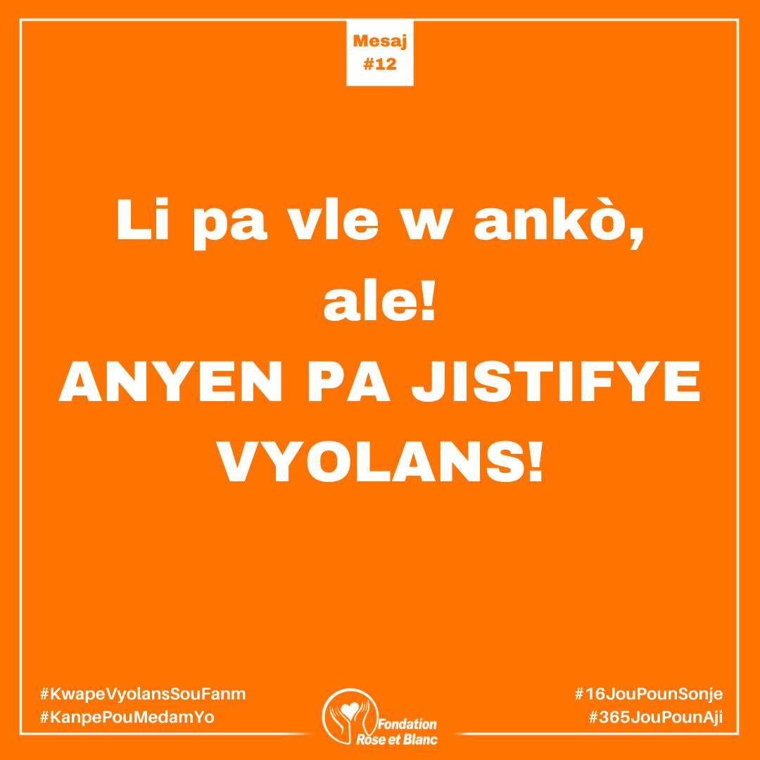 frebhaiti's tweet photo. Li pa vlè w ankòk, ALE!
ANYEN PA JISTIFYE VYOLANS!
#KwapeVyolansSouFanm
#KanpePouMedamYo
#16JouPounSonje
#365JouPounAji https://t.co/8FUVZTuh2H