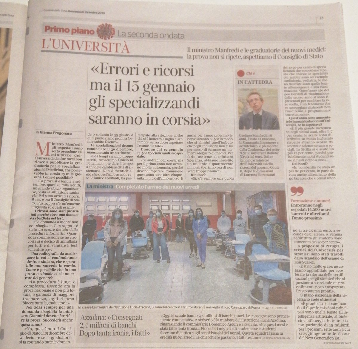 BewareMe_Please's tweet image. #sbloccatessm2020
La toppa peggio del buco: il ministro Manfredi dimostra ancora una volta di non avere minimamente idea di cosa stia accadendo nel suo ministero. Segue thread con le inesattezze riportate in questa intervista: