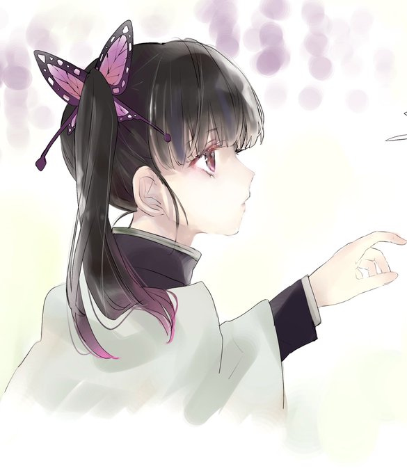 お麩さんがTwitterに投稿した栗花落カナヲ(鬼滅の刃)のイラスト。