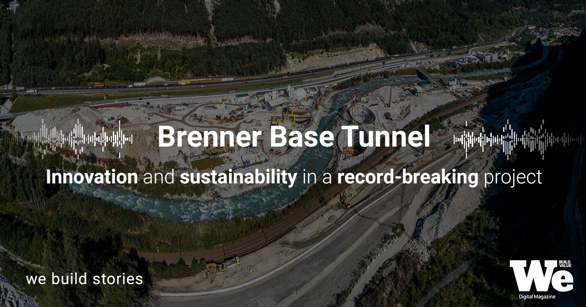 Webuild_Group's tweet photo. #Innovation and #sustainability in a record-breaking tunnel: Innovative technologies and environmental protection join forces to build the world’s longest #highspeed train tunnel. #BrenneBaseTunnel #Webuild #WebuildGroup - listen to the podcast https://t.co/ja4Ta2rQOL https://t.co/fyIG3eMQvA