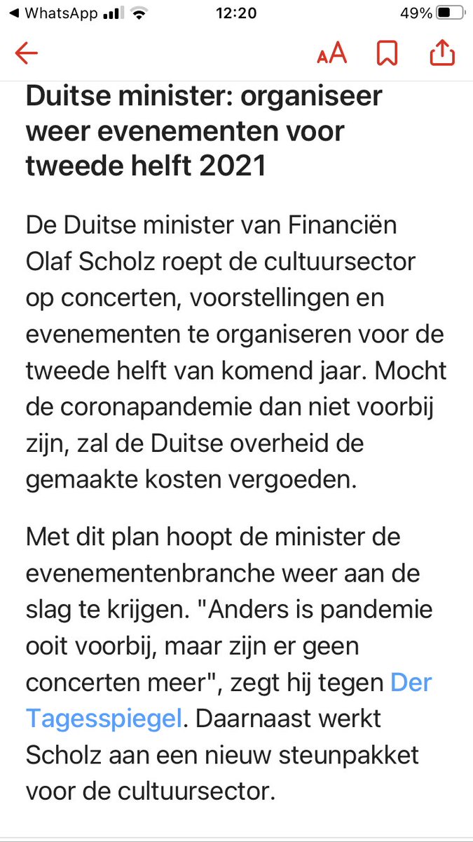 Kijk dat is visie, lef EN begrip voor het specifieke kenmerk van onze sector (lange voorbereidingstijd benodigd). Inspirerende uitspraak voor de NL Minister van Financiën ⁦<a href="/WBHoekstra/">Wopke Hoekstra</a>⁩ ?😊 #evenementen #alliantievanevenementenbouwers