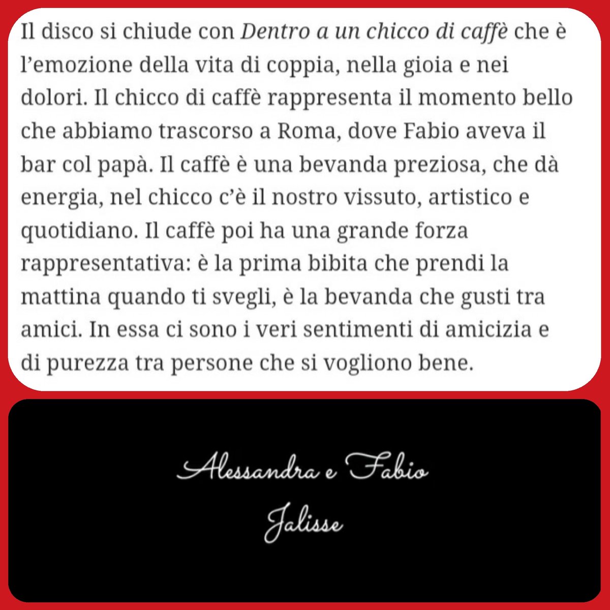 tribujalisse_re's tweet photo. Ancora Grazie per la meravigliosa intervista a #musicchallenge321😍
#jalissetribú #lajassa #iljalisso #alessandradrusian #fabioricci #famigliaricci #Localitourdautore #newalbum
#jalissetuttalavita #casaebottegajalisse #viglioemozionarmiancora
#jalissenelcuore #emozioniinmusica https://t.co/V81cAWgCPV