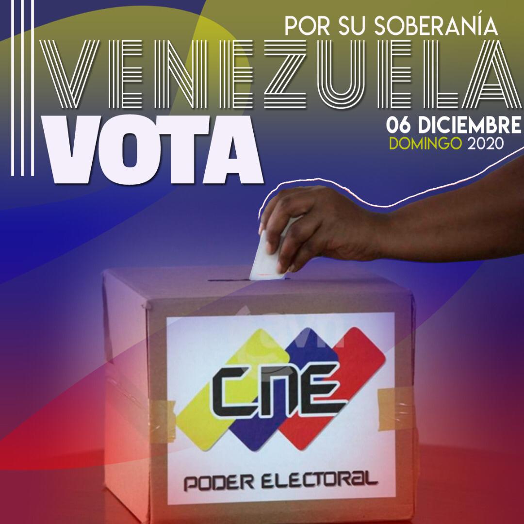 ¡Hoy domingo #6Dic es el gran día Venezuela! Vamos con alegría a los centros electorales para votar por los nuevos diputados y diputadas a la Asamblea Nacional. Sin duda, es un día trascendental en el que nadie debe quedarse en casa. ¡Todas y Todos a Votar!