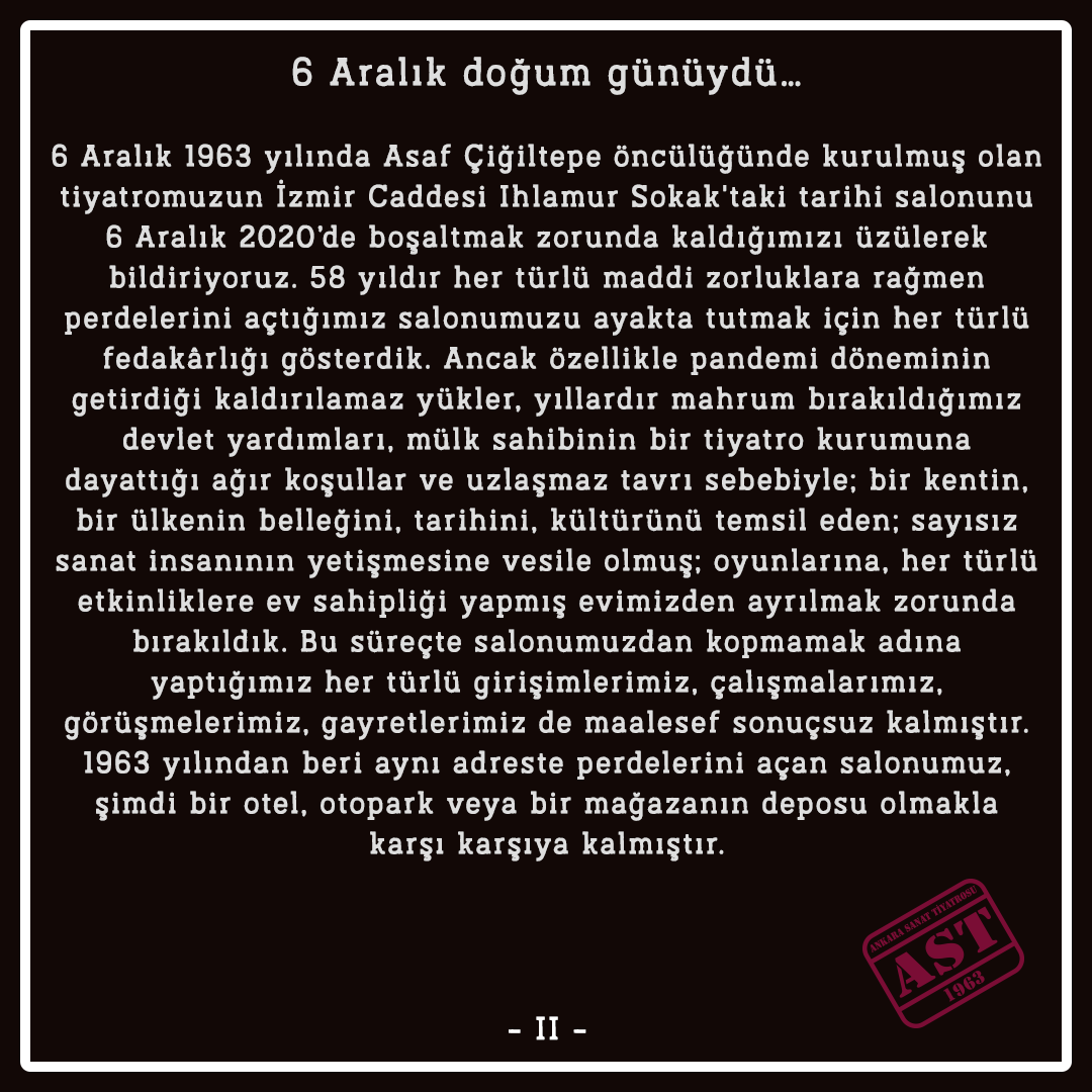 ASTkurumsal's tweet photo. 6 Aralık doğum günüydü... https://t.co/52LKcdSVDQ