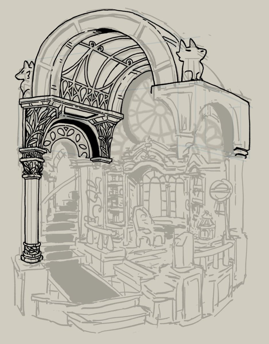 There's not as much detail as the last one but at least this will become equally fancy
I say as I'm half tempted to stick gears into the ceiling too 