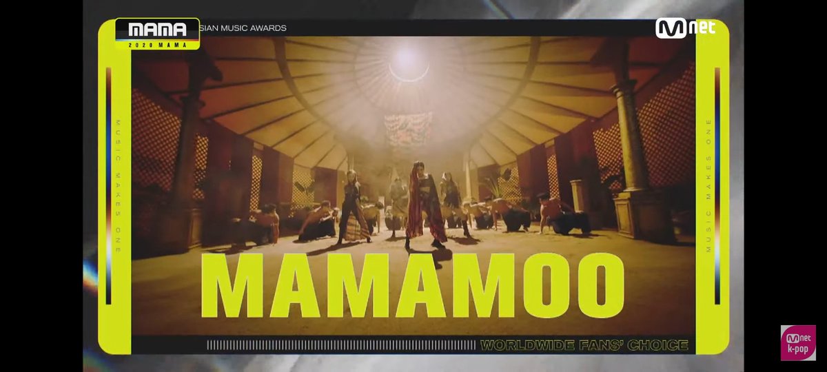 MamamooCharts's tweet photo. Congratulations @RBW_MAMAMOO for winning Top 10 Worldwide Fans' Choice Award at the 2020 Mnet Asian Music Awards 🏆🎉

#MAMAMOO #마마무 https://t.co/d4wRNLOKtN