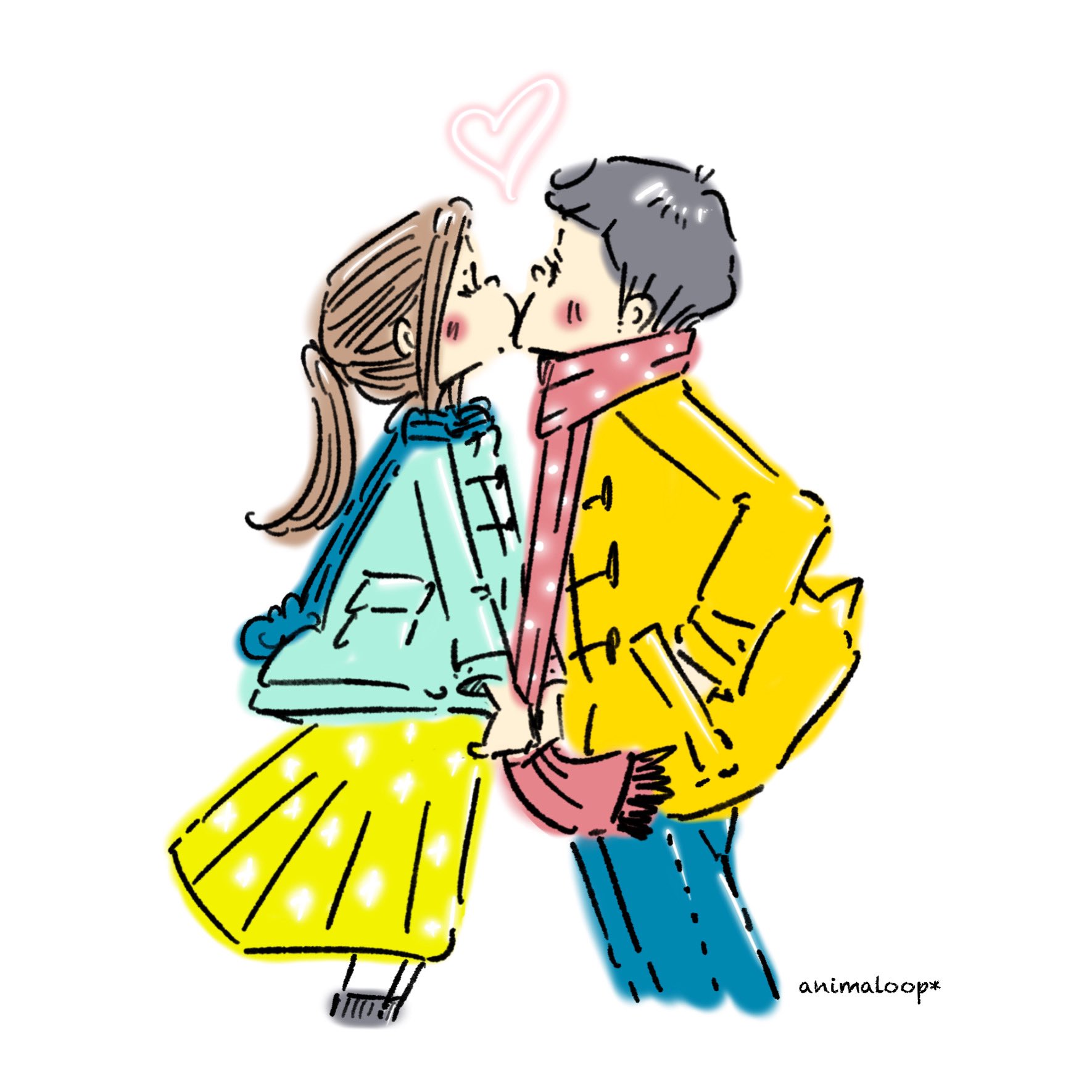 アニマループ Ume はぁ 寒い寒いよ 寒いとチュウしたくならない なるよね グーンっていきなり 不意打ちでされるの好き チュウ キス Kiss キスしたい マフラー 彼氏 彼女 ラブラブ 冬 T Co Wwqr1udaot Twitter