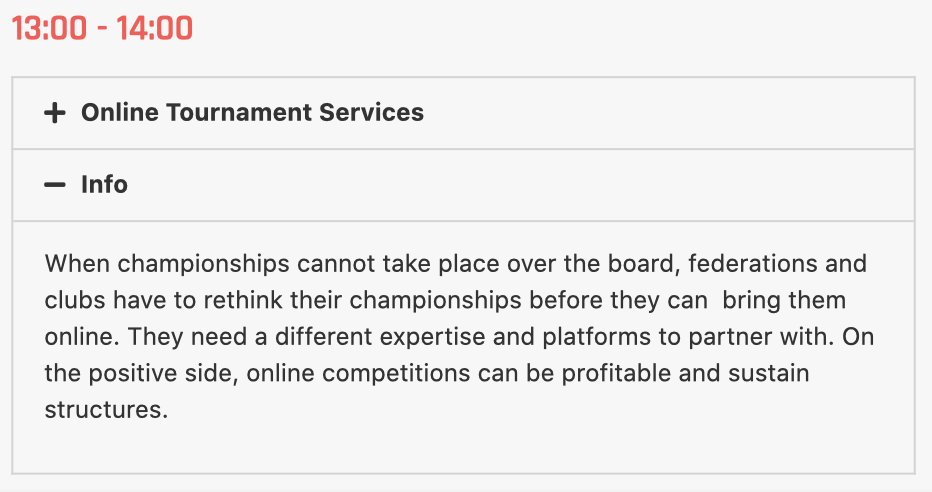 LondonChessConf's tweet image. Sun 13:00 - 14:00 GMT - Online Tournament Services
@ChessMike Mike Klein (@ChessKidcom)
@DavidCordover  (@TorneloChess)
Aris Marghetis (International Arbiter)
#ChessTech2020