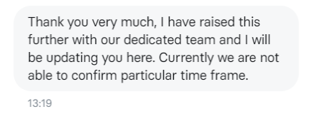 pilotet's tweet photo. @RevolutApp This is the only reply I have since tuesday. This is the one from today. This not help!!! https://t.co/CzDiXNwPbk
