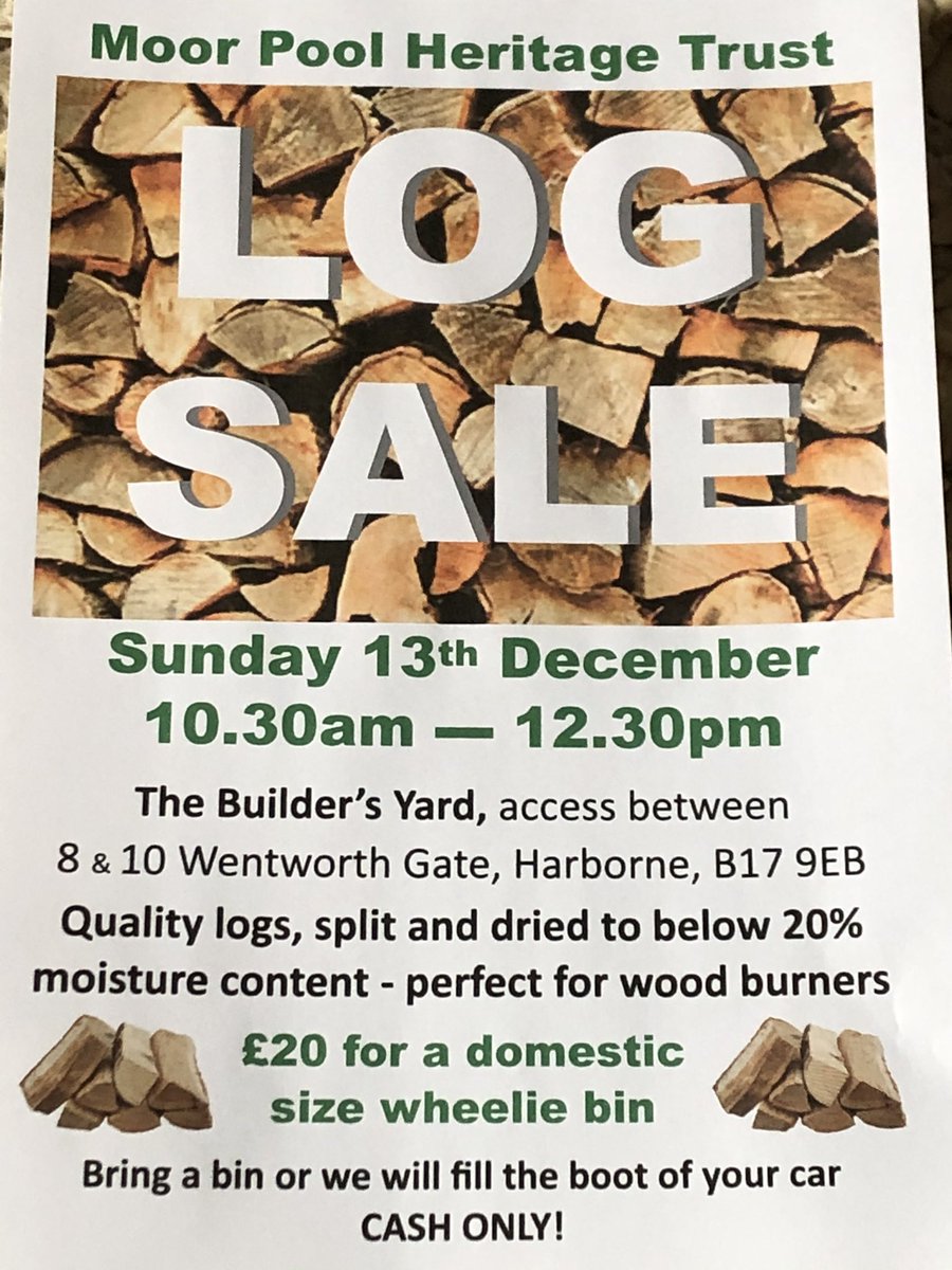 MoorPoolHT's tweet photo. LOGSALE:  🎵”Oh the weather outside is frightful, but logs we have a pile full”!🎵 
Yes...after a Herculean volunteer chopping effort, the @MoorPoolHT log sale is back - 13th Dec. https://t.co/rgKPnFRhlA