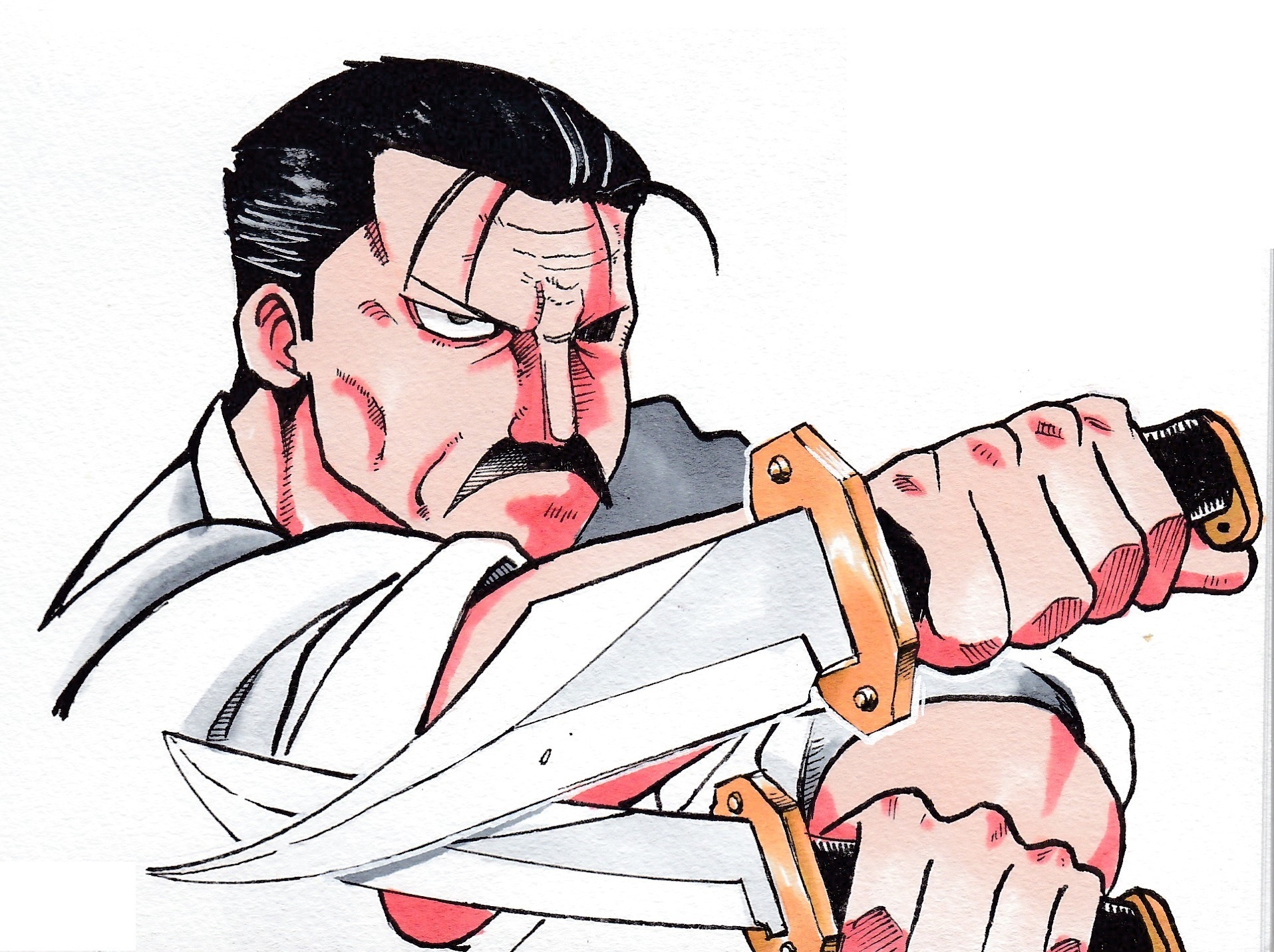 サカザキみかん 鋼の錬金術師 キング ブラッドレイ 二刀流 イラスト T Co Ifzkuif3xv Twitter
