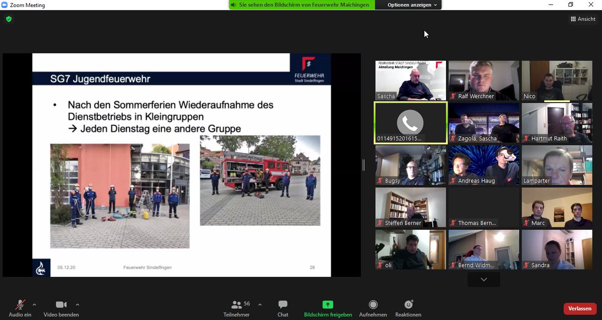 Gestern fand der Jahresabschlussdienst der Abteilung Maichingen statt. Dieses Jahr erstmals als Videocall. Mehr dazu auf unserer Homepage: feuerwehr-sindelfingen.de/ubersicht/mitt…