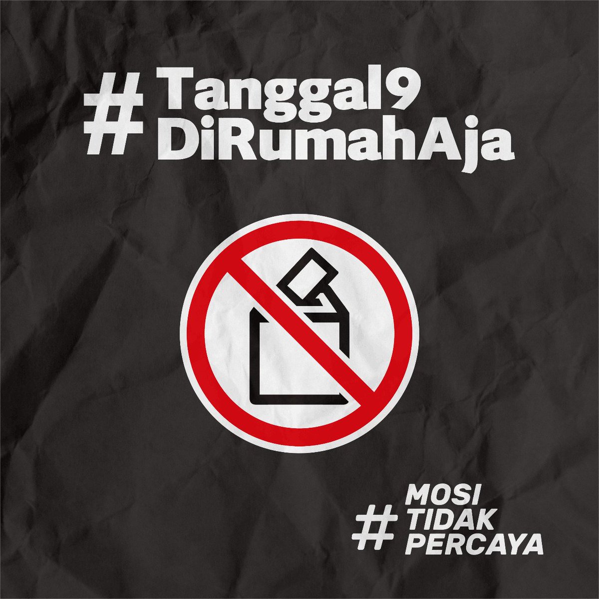 ((VIRALKAN))

Menyusul kian biadabnya negara oligarki Indonesia dengan tetap menyelenggarakan Pilkada, ada baiknya mengingatkan sesama rakyat untuk meliburkan diri bercengkrama dengan keluarga/ sekedar rebahan ketimbang ke TPS. Jangan lupa tulis #Tanggal9dirumahaja #sayagolput 😊