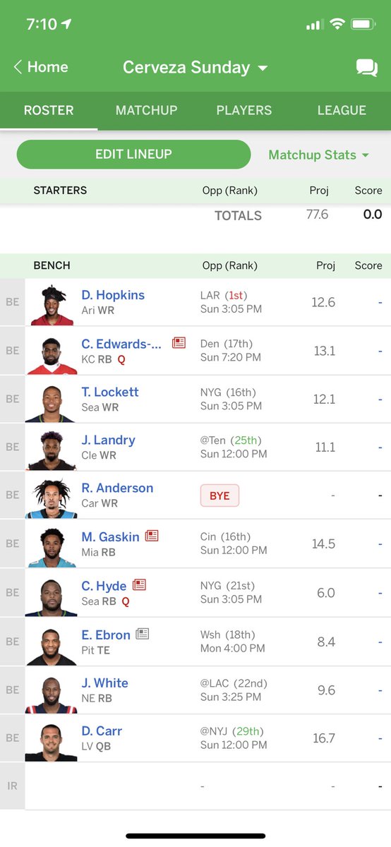 axeldrucker's tweet photo. @MatthewBerryTMR Hope you’re feeling better man, i have a fantasy question for you.
I have to fill my RB2, WR2, and flex spots and these are my options. Am I really going to sit Dhop while my playoff hopes are hanging in the balance. I’m in a win and I’m in situation. Thanks! https://t.co/rD2aUyHPbS