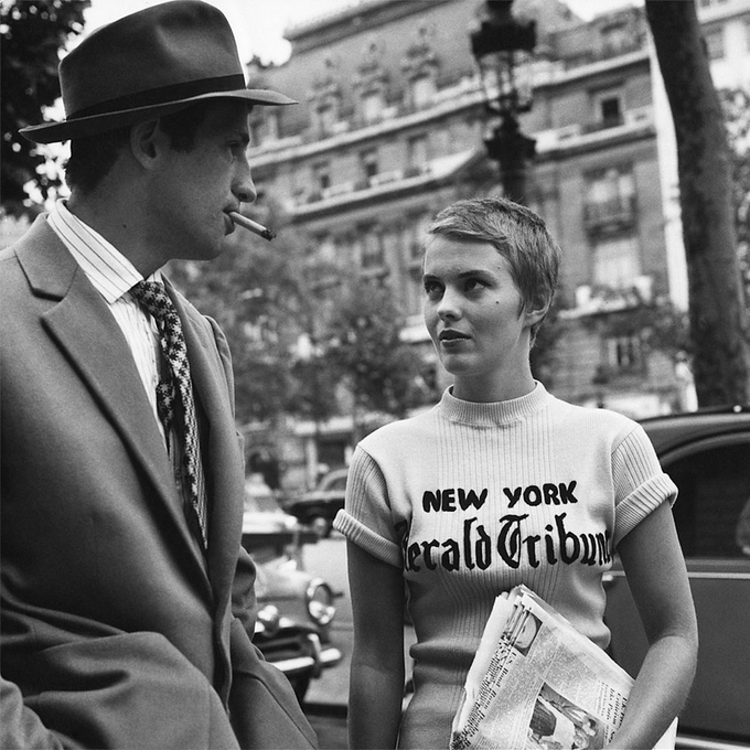 distractedfilm's tweet photo. NEW WAVE RETRO:

Jean Seberg with Jean-Paul Belmondo. 

Godard's Breathless. https://t.co/WNVq4uWZpU