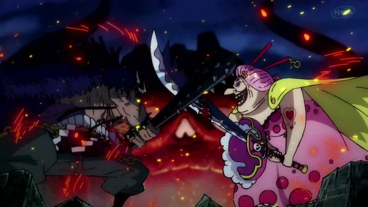 猫ろび丸 Ar Twitter One Piece ワノ国 編 カイドウvs リンリン 威国を雷鳴八卦で弾き返したり ヤバたん でした カッコ良く鬼ヶ島を離れたいクイーン ワンピース