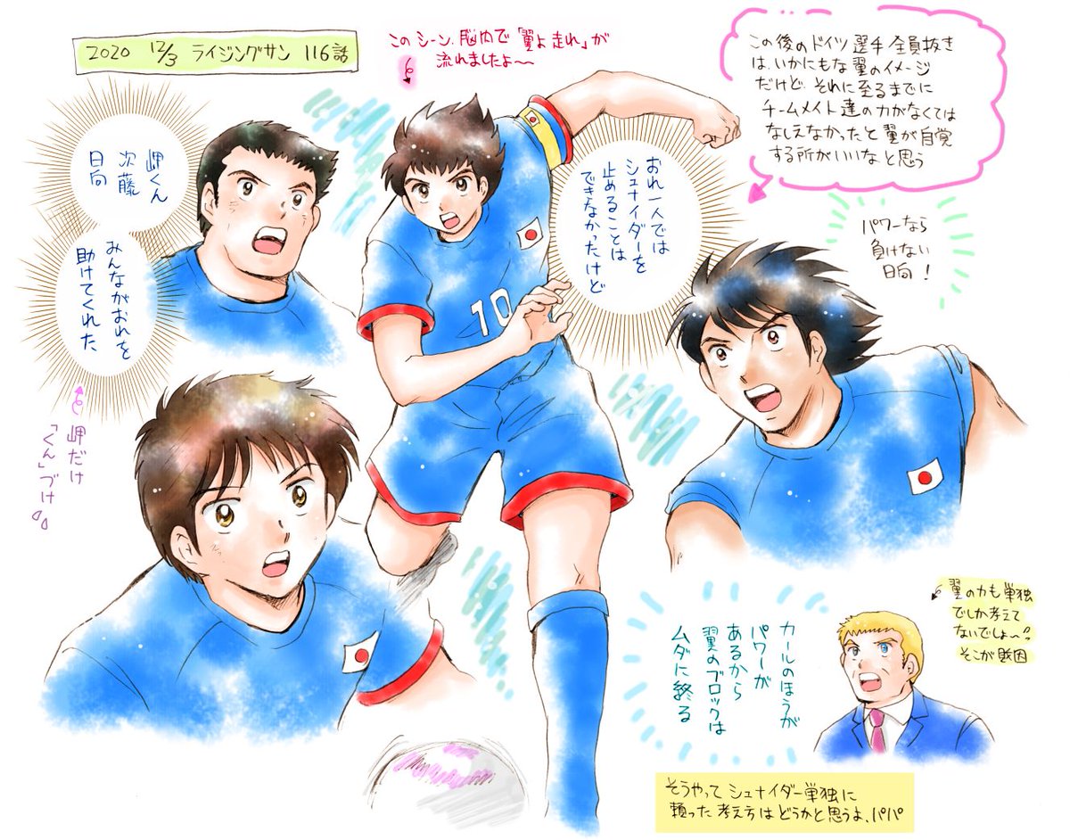 史都玲沙 キャプテン翼 ライジングサン ライジングサン116話 翼 全員抜きに至るまでに みんなが助けてくれなかったら出来なかった と翼が自覚するのが好き ドイツの監督があくまで翼とシュナイダー単独の力比べしか思い浮かべられなかったのと対照的 史都玲沙 キャプテン翼 ライジングサン ライジングサン116話 翼 全員抜きに至るまでに みんなが助けてくれなかったら出来なかった と翼が自覚するのが好き ドイツの監督があくまで翼とシュナイダー単独の力比べしか思い浮かべられなかったのと対照的
