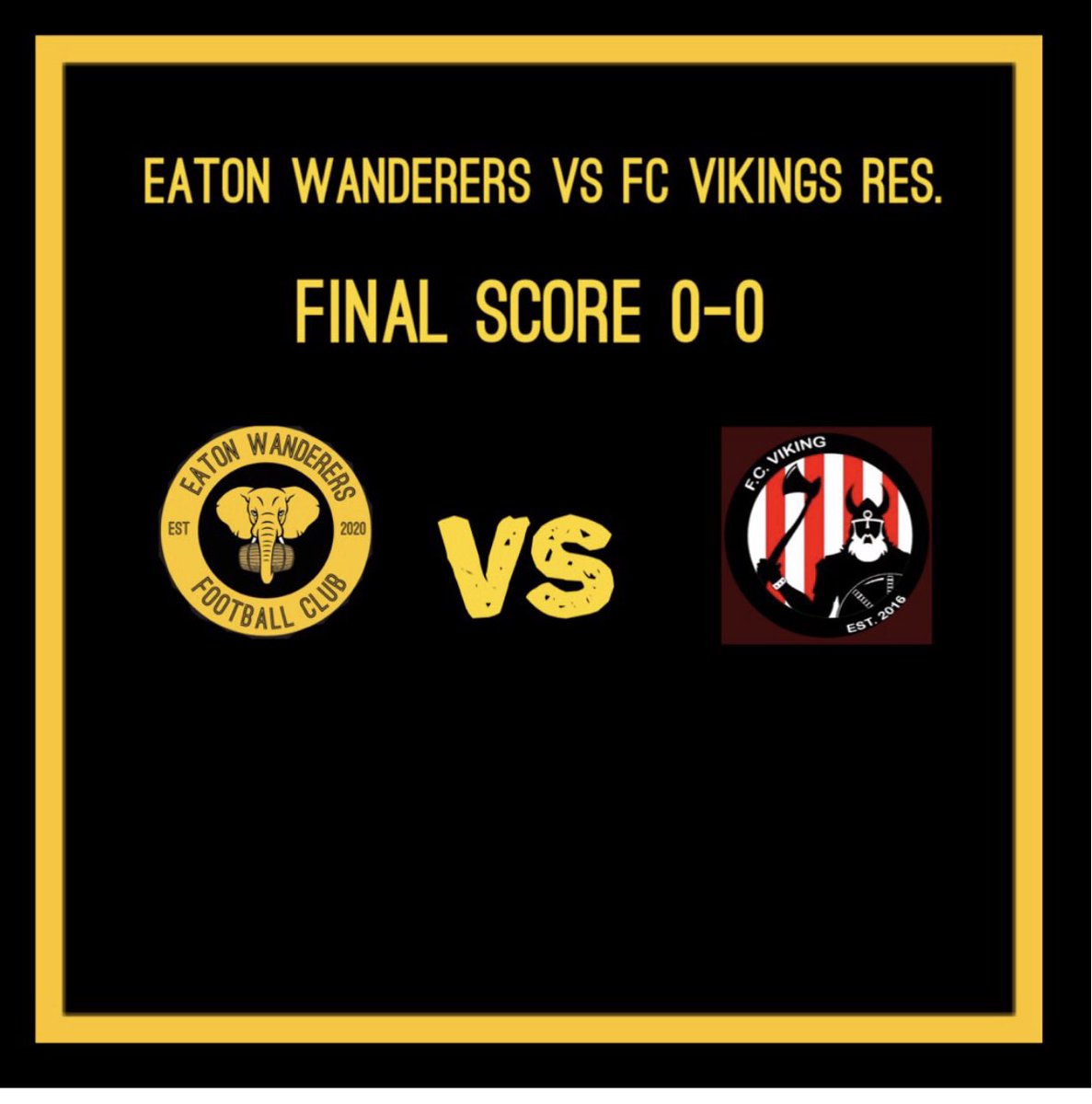 The final score from our return match was 0-0 against @FCVikingUK 

Fair result. Scrappy game. Strikers from both sides had more chance of finding Madeline Mccann than the back of the net today. 

Good luck for rest of the season Vikings, much improved side 👍🏽