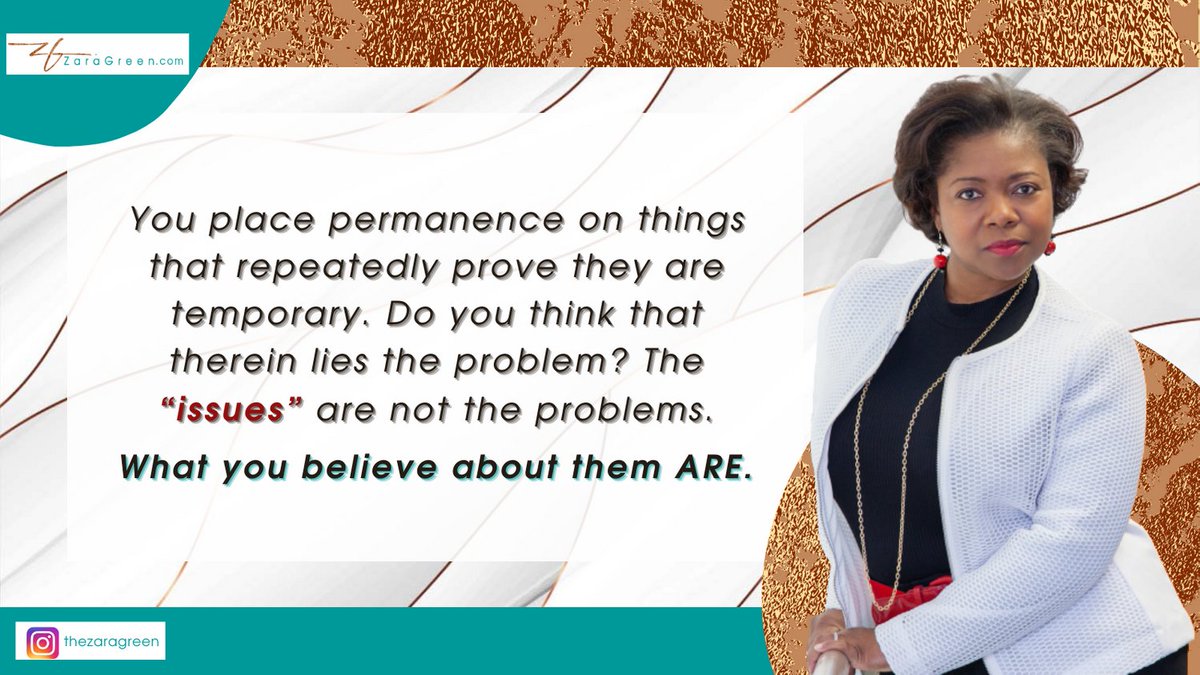 You place permanence on things that repeatedly prove they are temporary. Do you think that therein lies the problem? The “issues” are not the problems. 𝐖𝐡𝐚𝐭 𝐲𝐨𝐮 𝐛𝐞𝐥𝐢𝐞𝐯𝐞 𝐚𝐛𝐨𝐮𝐭 𝐭𝐡𝐞𝐦 𝐀𝐑𝐄.
#ZGgem #selfawareness #personalgrowth