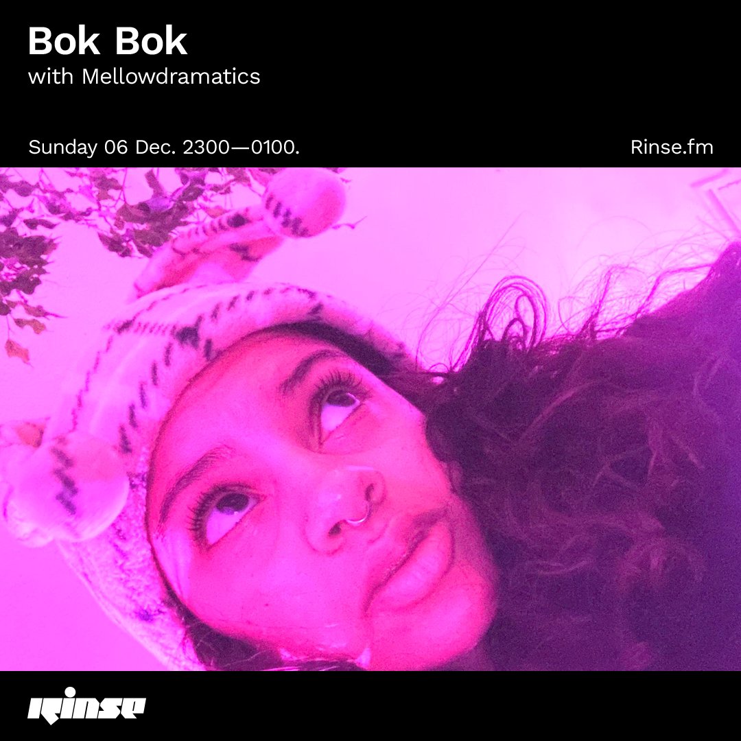 RinseFM's tweet photo. Up at 11PM @bok_bok is joined by special guest #Mellowdramatics on https://t.co/Q0ed1kLtwe + 106.8FM
#RinseFM https://t.co/QbAiQSfGf3