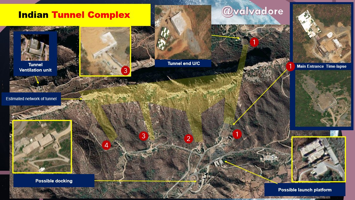 valvadore's tweet photo. A tunnel complex hidden in hills near NCR, possibly to store and deploy land-based missiles is explored through OS-IMINT.
#IMINT #OSINT #India #SATINT https://t.co/CKHy4VIeUr