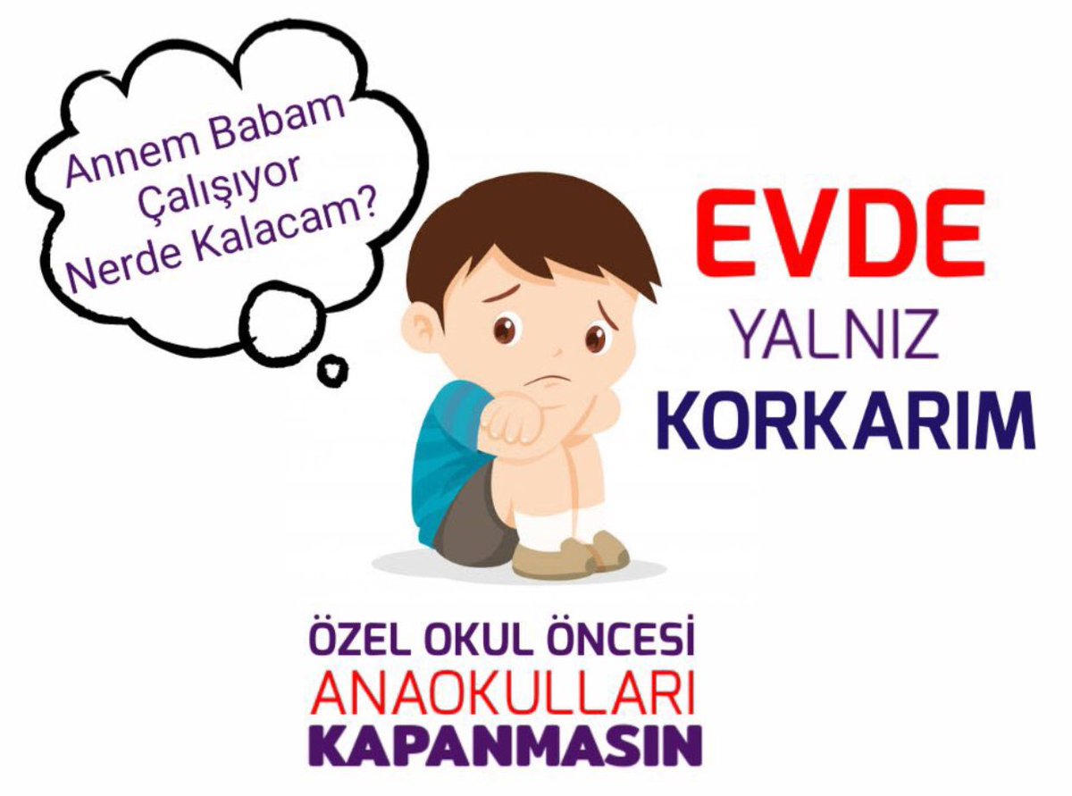 #çocuklarortadakaldı #anaokulukreşayrılmaz
Sağlıkçılarımız,Emniyet Mensupları ve daha bir çok çalışan velimiz çocuklarını işe mi götürecek?Yoksa evde tek mi bırakacak? <a href="/suleymansoylu/">Süleyman Soylu</a> 
<a href="/oozader/">Özel Anaokulları Derneği Özader</a>
<a href="/ziyaselcuk/">Ziya Selçuk</a>
<a href="/kasapoglu/">Dr. Mehmet Kasapoğlu</a>
<a href="/tcmeb/">Millî Eğitim Bakanlığı</a>
<a href="/RTErdogan/">Recep Tayyip Erdoğan</a>
<a href="/gencliksporbak/">Gençlik ve Spor Bakanlığı 🇹🇷</a>
<a href="/mebhbogm/">MEB Hayat Boyu Öğrenme Genel Müdürlüğü</a>
<a href="/tcbestepe/">T.C. Cumhurbaşkanlığı</a>