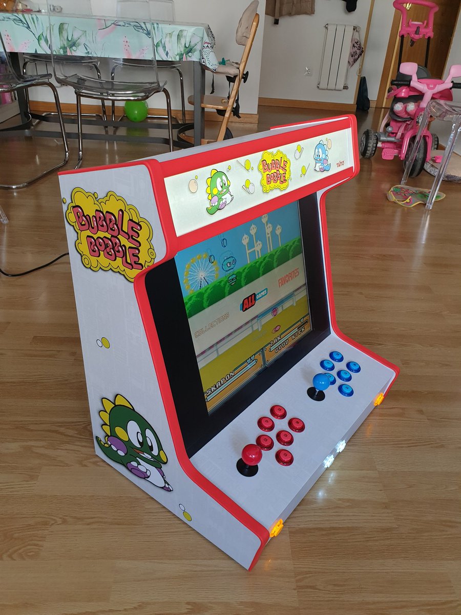 goncho's tweet photo. Y esta otra #bartop para 2 jugadores vinilada al estilo #bubblebobble? #RETROGAMING https://t.co/iXqU68vTZu