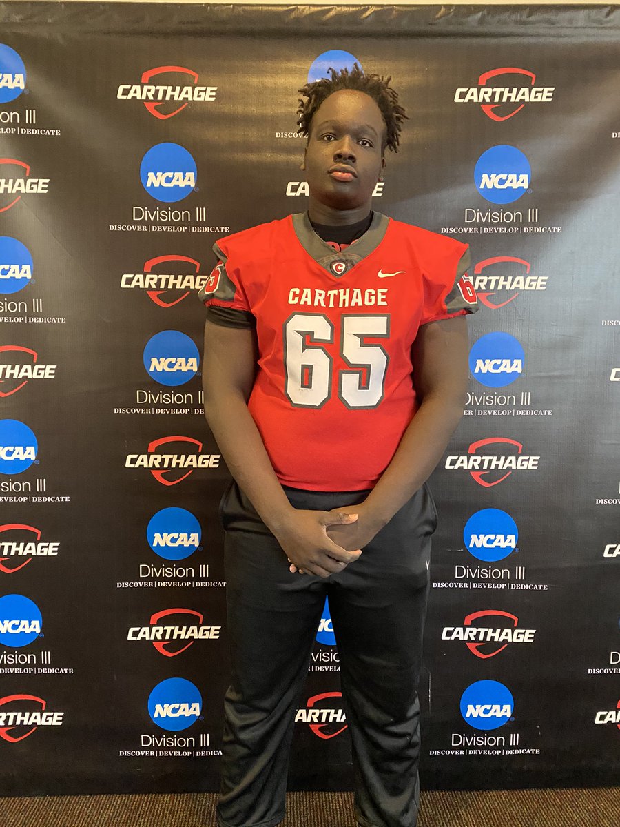 MayenWol2's tweet photo. After a great visit I’m blessed to receive an offer from Carthage College! Huge thanks to coach @Coach_BCollins  for the opportunity ! #GoRedman https://t.co/1TOBujPlzV