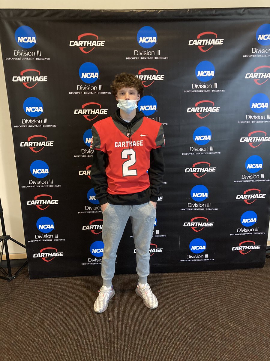 JadenOphoff's tweet photo. After a great visit, I’m blessed to receive an offer from Carthage College! Thank you @Coach_BCollins for the opportunity! #goredmen https://t.co/0cvVZWd8hx