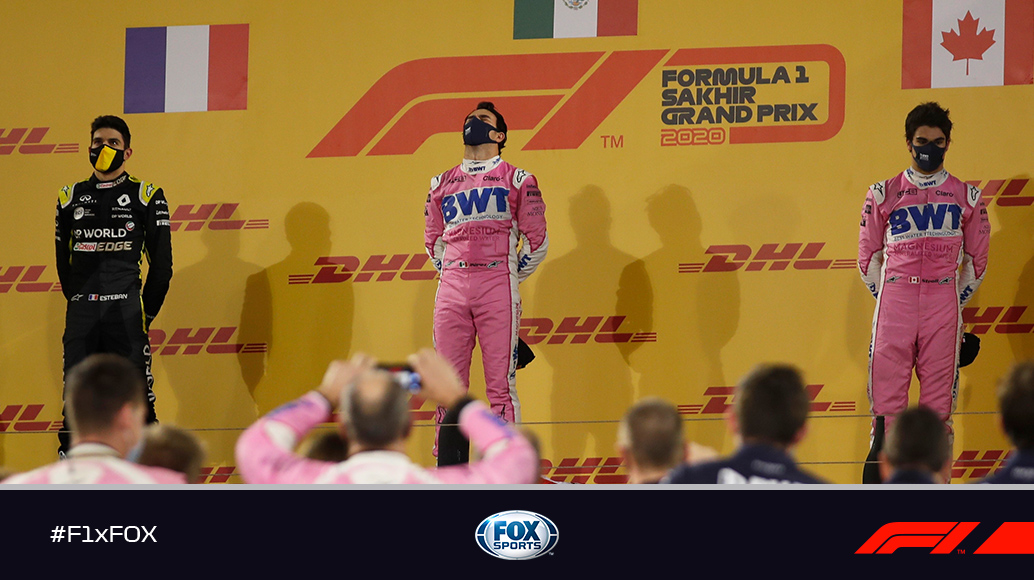 FOXSportsMX's tweet photo. 😭🇲🇽¡LLANTO Y PODIO! 

¡Las lágrimas de Sergio Pérez cuando sonó el Himno de México en el Gran Premio de Sakhir!

#F1xFOX https://t.co/tM3gtudEHR