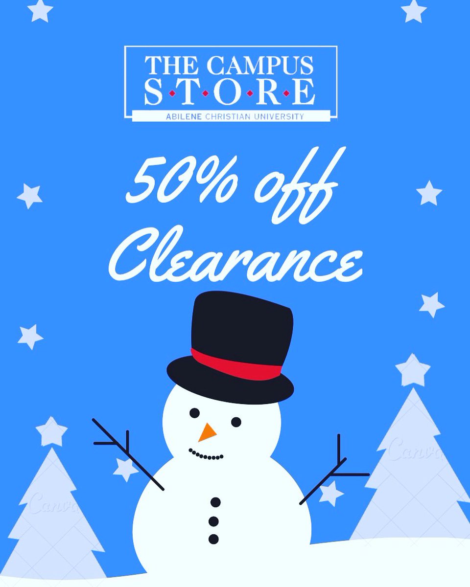 ACUCampusStore's tweet photo. But wait! There’s more! Enjoy 50% off our entire stock of clearance! Online only! Don’t miss out! https://t.co/FyvOIaOAeP
#ACU #Wildcats #Shop #Holidays https://t.co/jcstRWEIFs