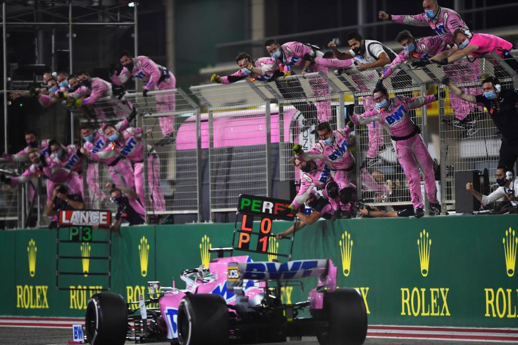 @RacingPointF1 <a href="/F1/">Formula 1</a> <a href="/SChecoPerez/">Sergio Pérez</a> <a href="/BAH_Int_Circuit/">Bahrain Int. Circuit</a> <a href="/lance_stroll/">Lance Stroll</a> My day has been made for sure. So happy for this team