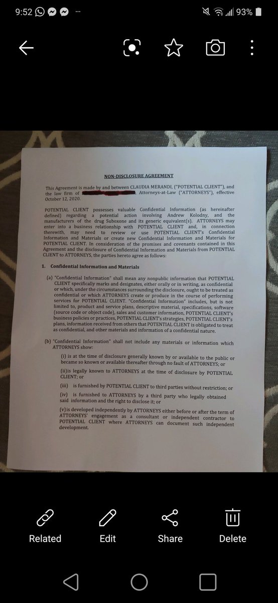Non-disclosure agreement from attorneys re: lawsuit against Indivior, Andrew Kolodny.

No lawyer is willing to take the case on a contingency basis. 

No problem. We like a challenge

gofundme.com/f/pain-patient…