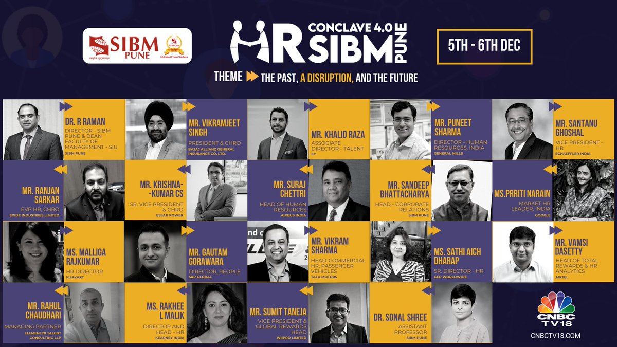 SIBMPune's tweet photo. SIBM Pune successfully held the 4th edition of its flagship event, the HR Conclave 4.0 on the theme “The Past, A Disruption and the future” on the 5th and 6th, December 2020.
We express our heartfelt gratitude to all the speakers.
@HRC_SIBMPune
#SIBMPune
#HRConclave4 https://t.co/pyZ1ryBO8R