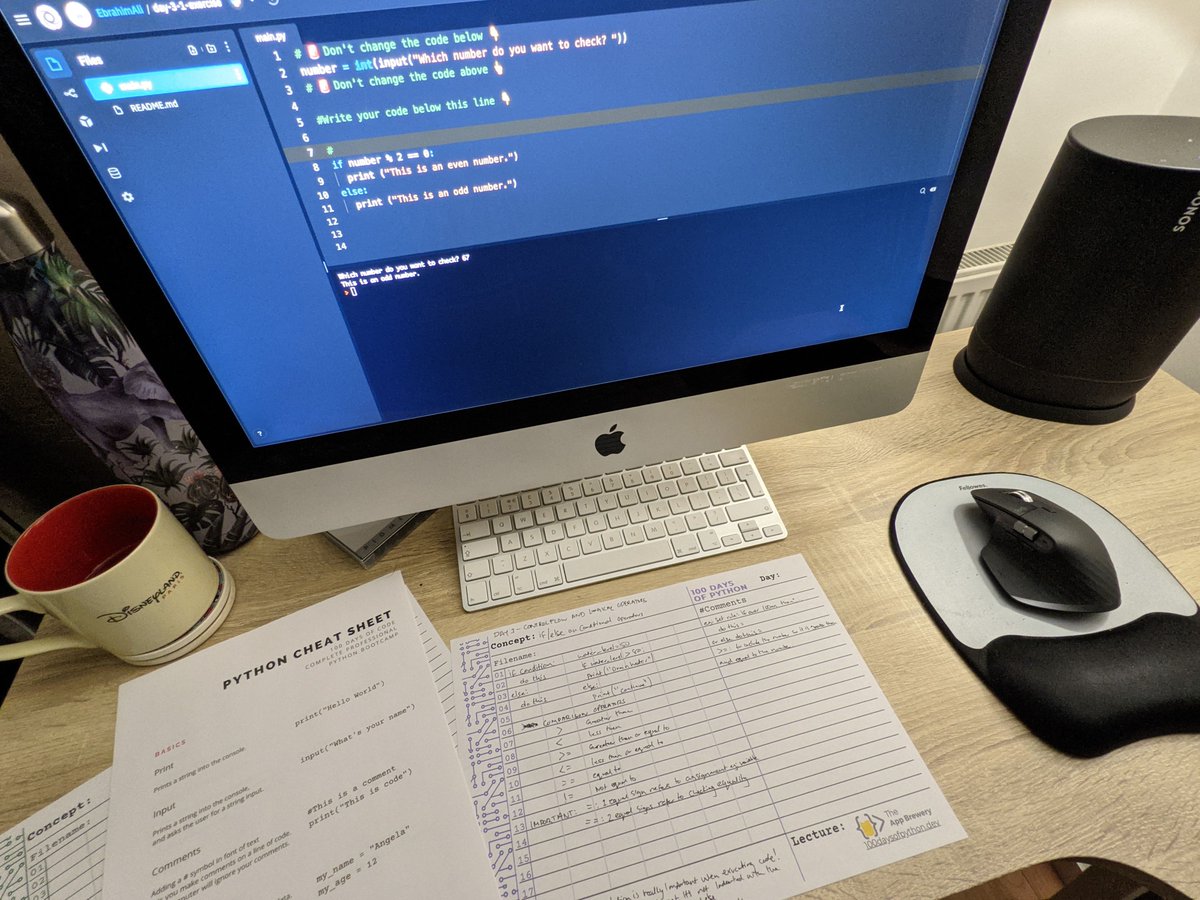 Thank you @yu_angela for creating the #Python cheat sheet and coding notebook! So much easier to jot down notes and ideas! 🥳🎉📔🐍👨‍💻 #100daysofcodechallenge @replit @LondonAppBrewer #CodeNewbie #100DaysOfCode