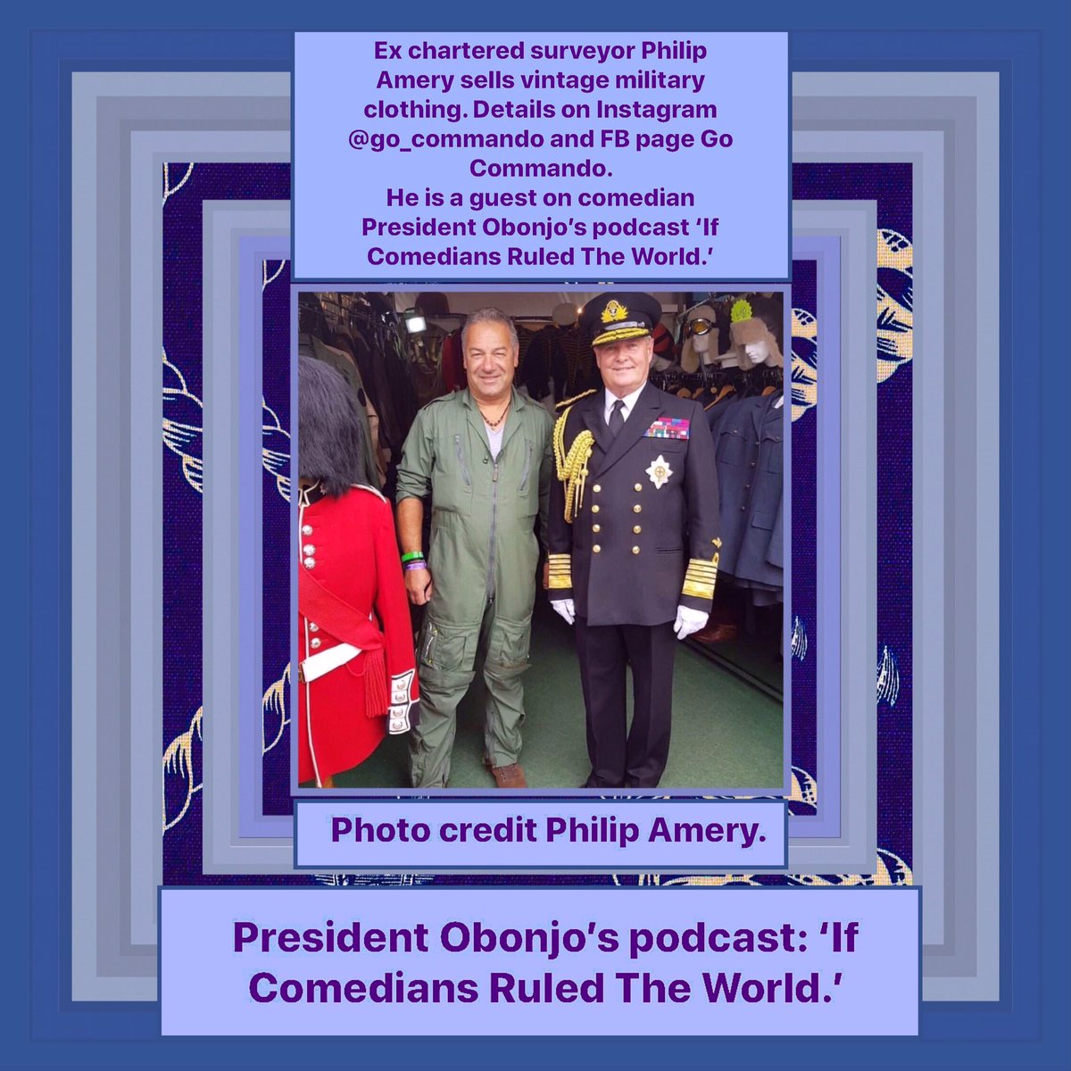Philip Amery sells #vintage military clothing & is a guest on #PresidentObonjo @realObonjo’s #podcast ‘If Comedians Ruled The World.’

#100daysofcode #digitalmarketing #affiliatemarketing #london #militaryclothing #philipamery #ifcomediansruledtheworld

youtu.be/ww53JdK2R6Q