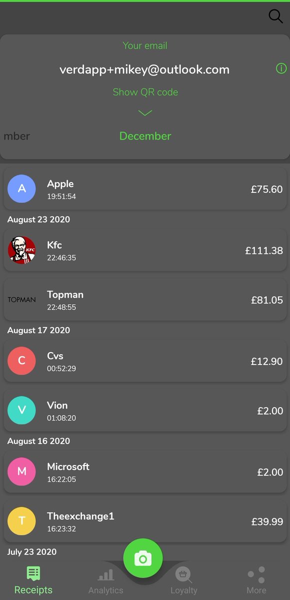 Verdapp_'s tweet photo. Dark mode is here. Download the latest update on Play Store. #verd #receipts #cvsreceipts #ereceipts #Android https://t.co/USKYW30fWn