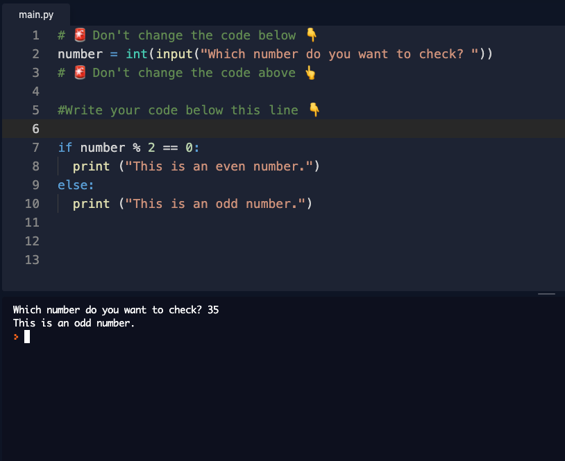 EbrahimAli's tweet photo. Day 3/100 - #100DaysOfCode Challenge!

3.1 - using the if / else and modulo conditions, I created an odd or even number checker!  
@yu_angela @replit @LondonAppBrewer #100daysofcodechallenge #python #CodeNewbie https://t.co/i9MA74o1R9
