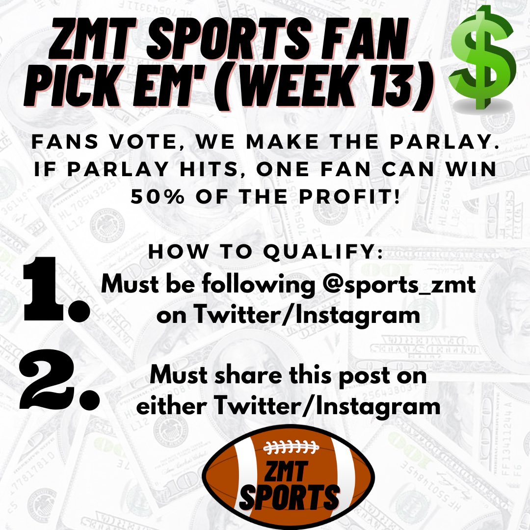 sports_tmd's tweet photo. Finally, ZMT Sports Pick Em’ is back! 

‼️This is a FREE entry‼️

Remember, if you share/follow on both Instagram/Twitter, you have TWO slots to qualify.

Voting will begin at 11:15, keep an eye out!

Get to sharing and let’s win💰 https://t.co/ps5KYtPCVd