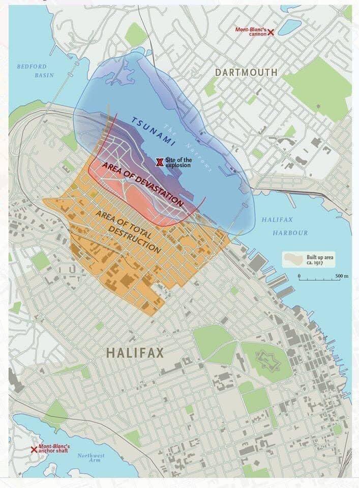 CraigSearle1's tweet photo. At exactly 9:04 AM, 103 years ago this morning the Halifax Explosion occurred #HalifaxExplosion https://t.co/wdOYN7MQEB