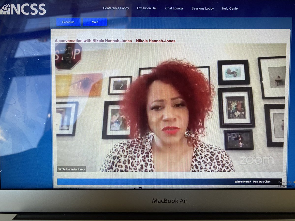 “Slavery is part of the DNA of this country ... and DNA can be changed. But it must be disrupted.” Thanks to <a href="/nhannahjones/">Ida Bae Wells</a> for speaking as the #NCSS2020 keynote this morning!