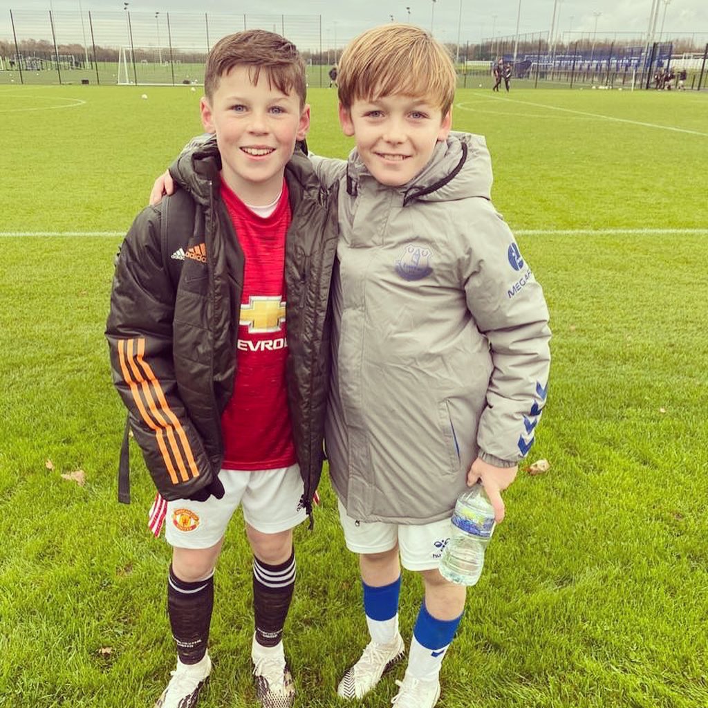 ColeenRoo's tweet photo. Rooney Cousins playing against each other today Everton U11 academy v Man Utd U11 academy. Well done Jaiden and Kai 👏🏻💙❤️ https://t.co/RWompVPems